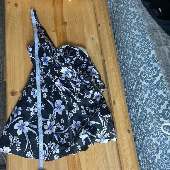 Vintage 80’s Maxine of Hollywood floral one piece swim dress women’s 16 - Picture 11 of 11